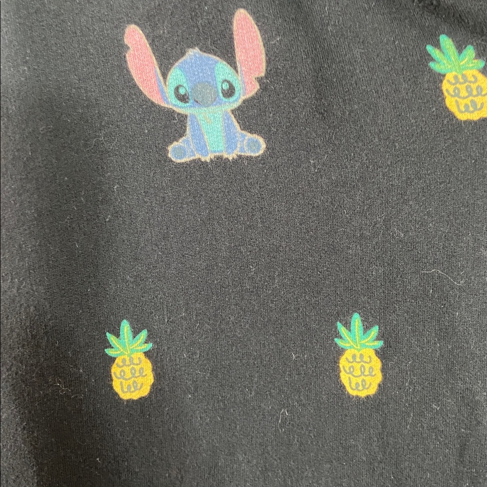 Long Sleeve Black Zip UP Hoodie Disney Lilo & Stitch Women XL Casual Sweatshirt - Picture 3 of 5